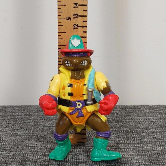 1991 Donatello Firefighter TMNT Playmates Figure Vintage 4.5" Mirage Studios - Picture 5 of 6
